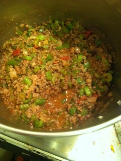 veggies salsa meat - chili